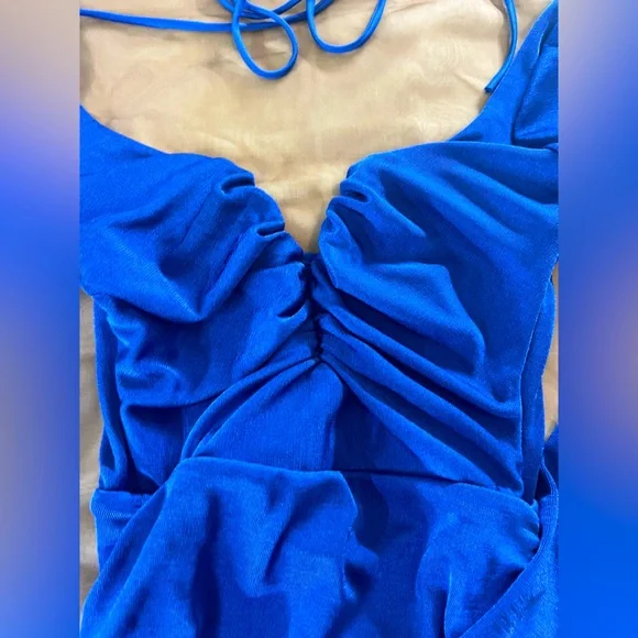 Vibrant Blue Long Sleeve Dress - Picture 2 of 5